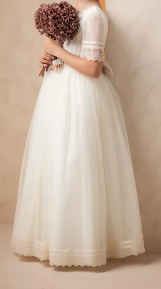 Vestido Comunión Rosa Clará Blanco