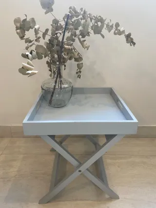 Mesa auxiliar plegable gris