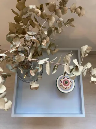 Mesa auxiliar plegable gris