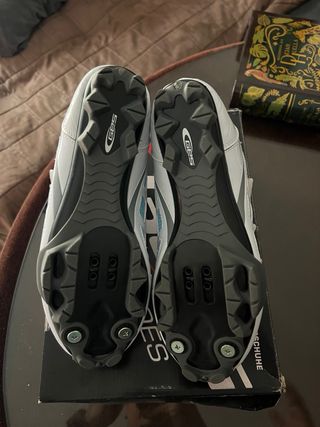 Zapatillas Ciclismo GES MTB Blancas y Azules