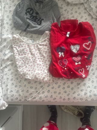 Lote 3 Camisetas Manga Larga Niña Xs y talla unica