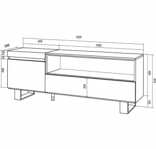 Mueble TV Skraut Home Roble y Negro