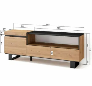 Mueble TV Skraut Home Roble y Negro