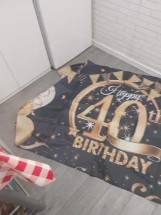 Fondo Feliz 40 Cumpleaños Dorado