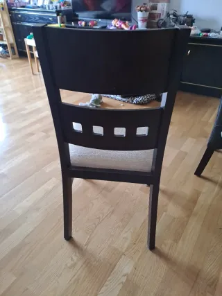 Sillas Comedor Madera Tapizadas Beige