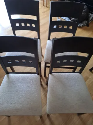 Sillas Comedor Madera Tapizadas Beige