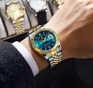 Reloj POEDAGAR Hombre Azul y Dorado