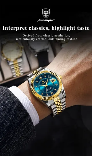 Reloj POEDAGAR Hombre Azul y Dorado