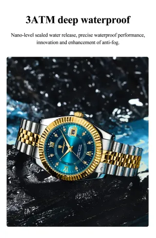 Reloj POEDAGAR Hombre Azul y Dorado