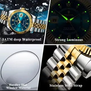 Reloj POEDAGAR Hombre Azul y Dorado