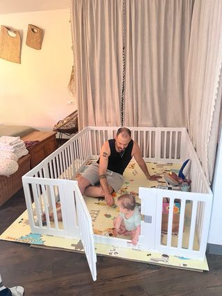 Parque infantil modular blanco 150x180