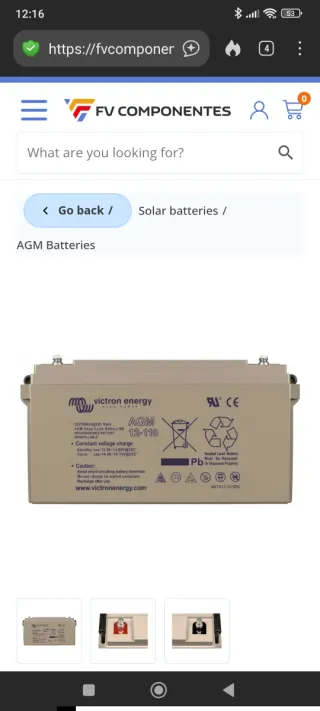 Batería Victron AGM 110Ah con 2 años de GARANTÍA