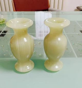 Jarrón de jade blanco y verde