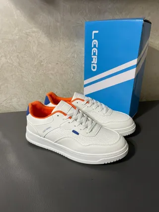 Leerd Sneakers Bianche Arancioni Taglia 44 Nuove