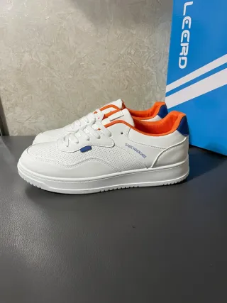 Leerd Sneakers Bianche Arancioni Taglia 44 Nuove