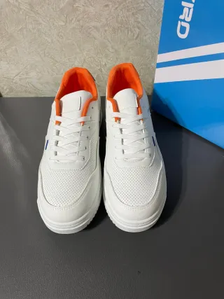 Leerd Sneakers Bianche Arancioni Taglia 44 Nuove