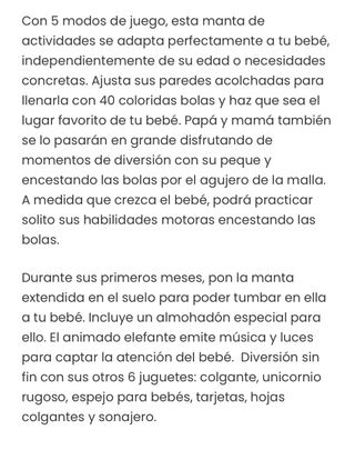 Alfombra de juego para bebé elefante