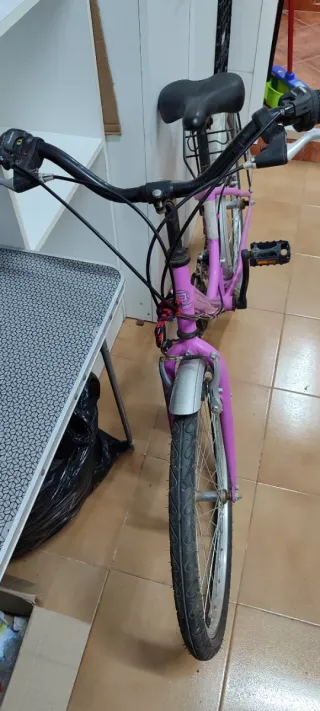 Bicicleta de paseo rosa