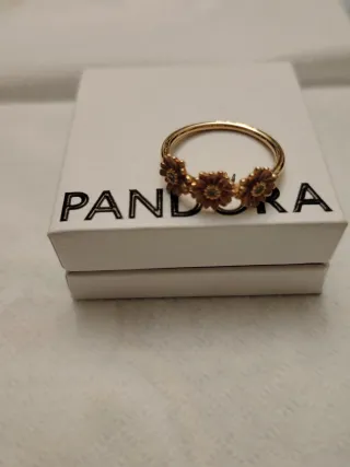 Conjunto Pandora Flores Oro Rosa y Esmalte