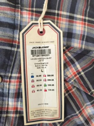 Camisa Jack & Jones cuadros azul y rojo