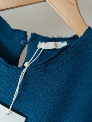 Top Zara peplum azulón