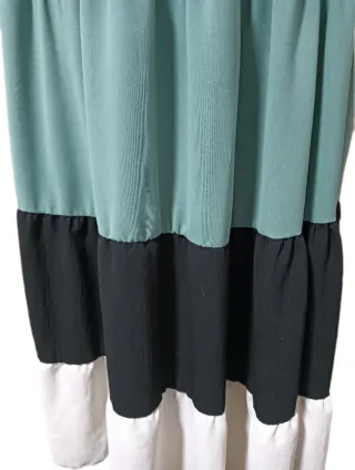 Vestido largo con bloques de color