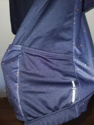 Maillot Triban Azul con Puntos Naranjas