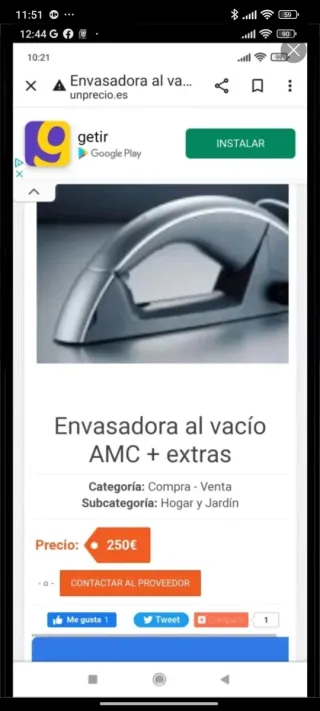Envasadora al vacío AMC