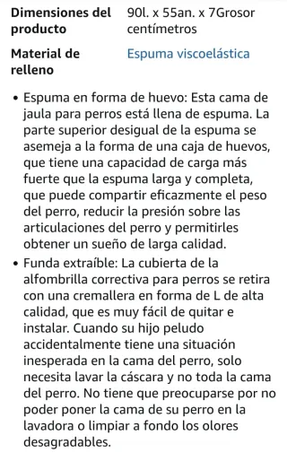 Cama perro KSIIA 90x55cm ortopédica