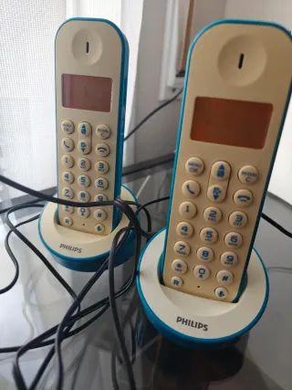 Teléfono Inalámbrico Philips D120 Duo Azul