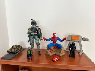 Figuras Star Wars: Boba Fett, Spiderman, AT-ST,