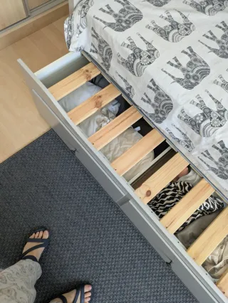 Diván Hemnes 3 cajones Gris 80x200 con colchones