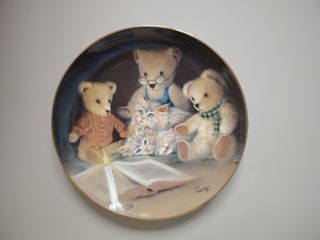 Piatto decorativo Teddy Bear e gattini.