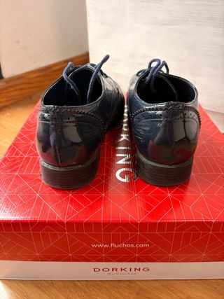 Zapatos charol azul cordones talla 38