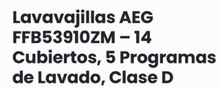 Lavavajillas Aeg Favorit