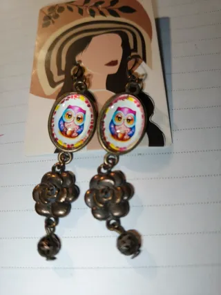 Orecchini gufi metallo brunito