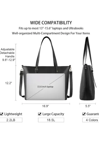 Bolso Nubily porta ordenador shopping negro