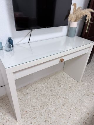 Tocador Blanco con Cristal Ikea