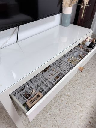 Tocador Blanco con Cristal Ikea