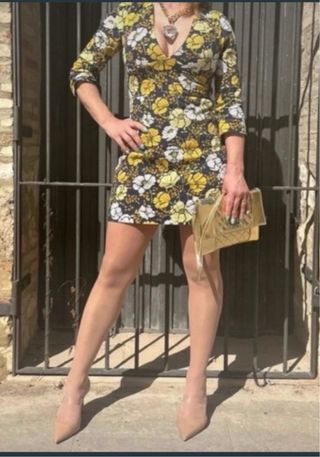 Vestido retro floral Zara