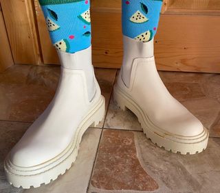 Botas blancas estilo Chelsea