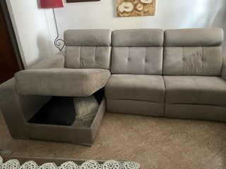 Sofá chaise longue eléctrico abatible