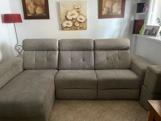 Sofá chaise longue eléctrico abatible