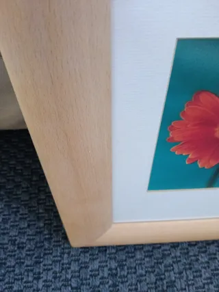 Cuadro flor marco roble