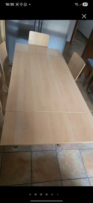 Mesa extensible de cocina o estudio madera y metal