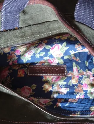 Bolso de ante verde mujer