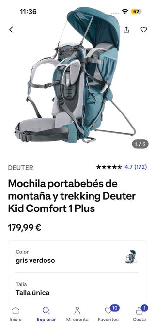 Mochila Portabebés Trekking + almohada
