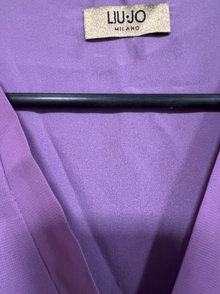 Vestido Fiesta Morado/Lila con Plumas