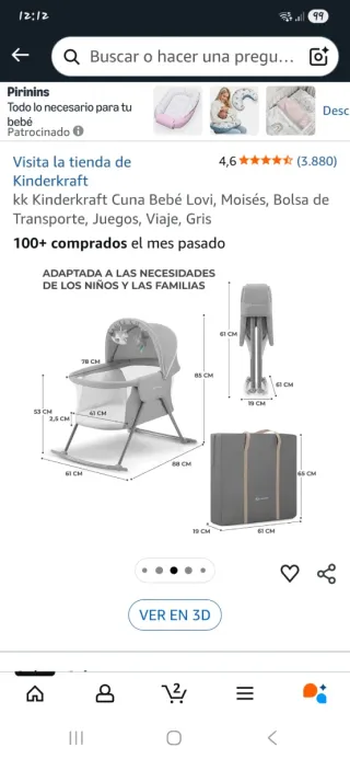 Moisés Kinderkraft Lovi en color rosa