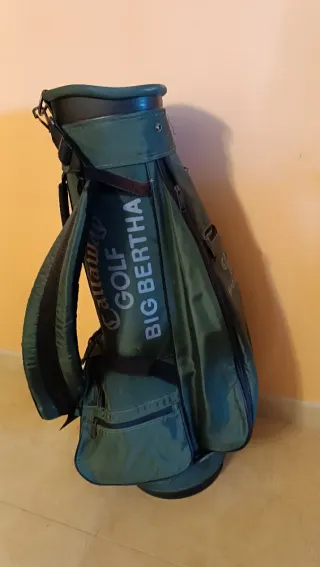 Palos, bolsas, carro y bolas golf